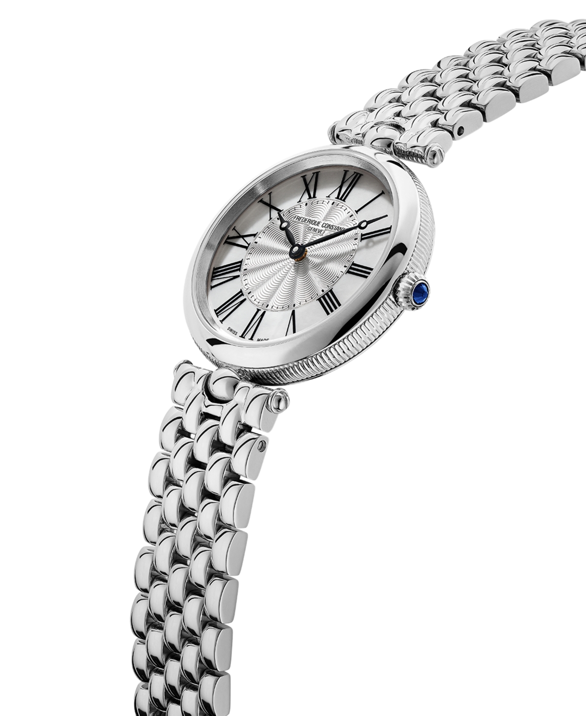 Shop Frederique Constant Women's Swiss Art Deco Stainless Steel Bracelet Watch 30mm In Silver-tone