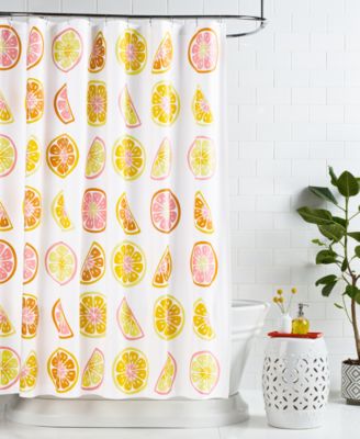 Whim by Martha Stewart - Whim By Martha Stewart Collection Sliced Citrus Shower Curtain, Created For Macy'S