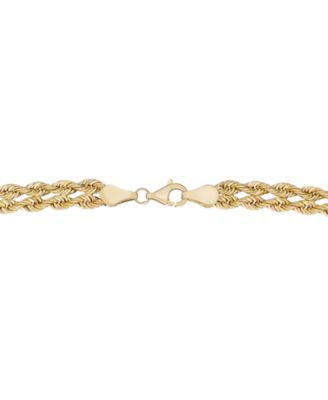 Double Row Twisted Heart Link, 18" Necklace in 14k Yellow Gold