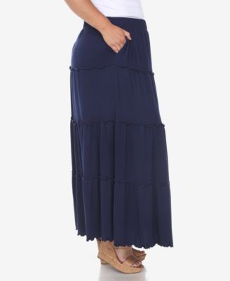 Plus Size Tiered Maxi Skirt