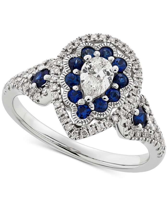 Macy's sapphire and diamond sales ring