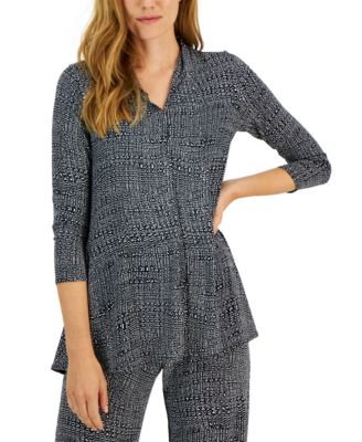 Alfani - Women's 3/4 Sleeve V-Neck Tunic