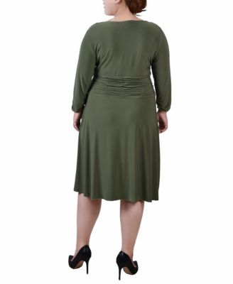 Plus Size Ruched A-Line Dress