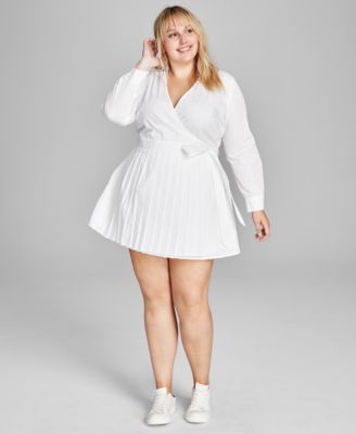 And Now This - Trendy Plus Size Pleated Dress