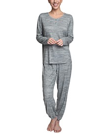 Women's Relaxed Butter-Knit Henley Pajama Set 