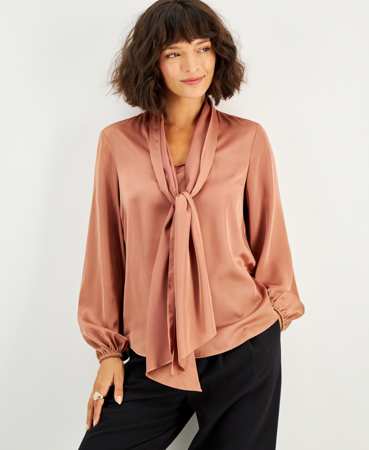 Macys satin blouses hot sale