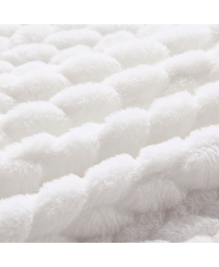 Thesis Reversible Faux Fur Real Sherpa Lined Throw Blanket 50" x 60" Macy's