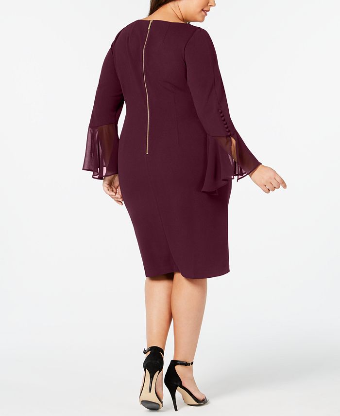 Calvin Klein Plus Size Illusion Bell Sleeve Dress Macys 0114