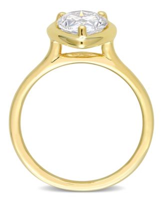 Moissanite in 10K Gold Pear Solitaire Engagement Ring