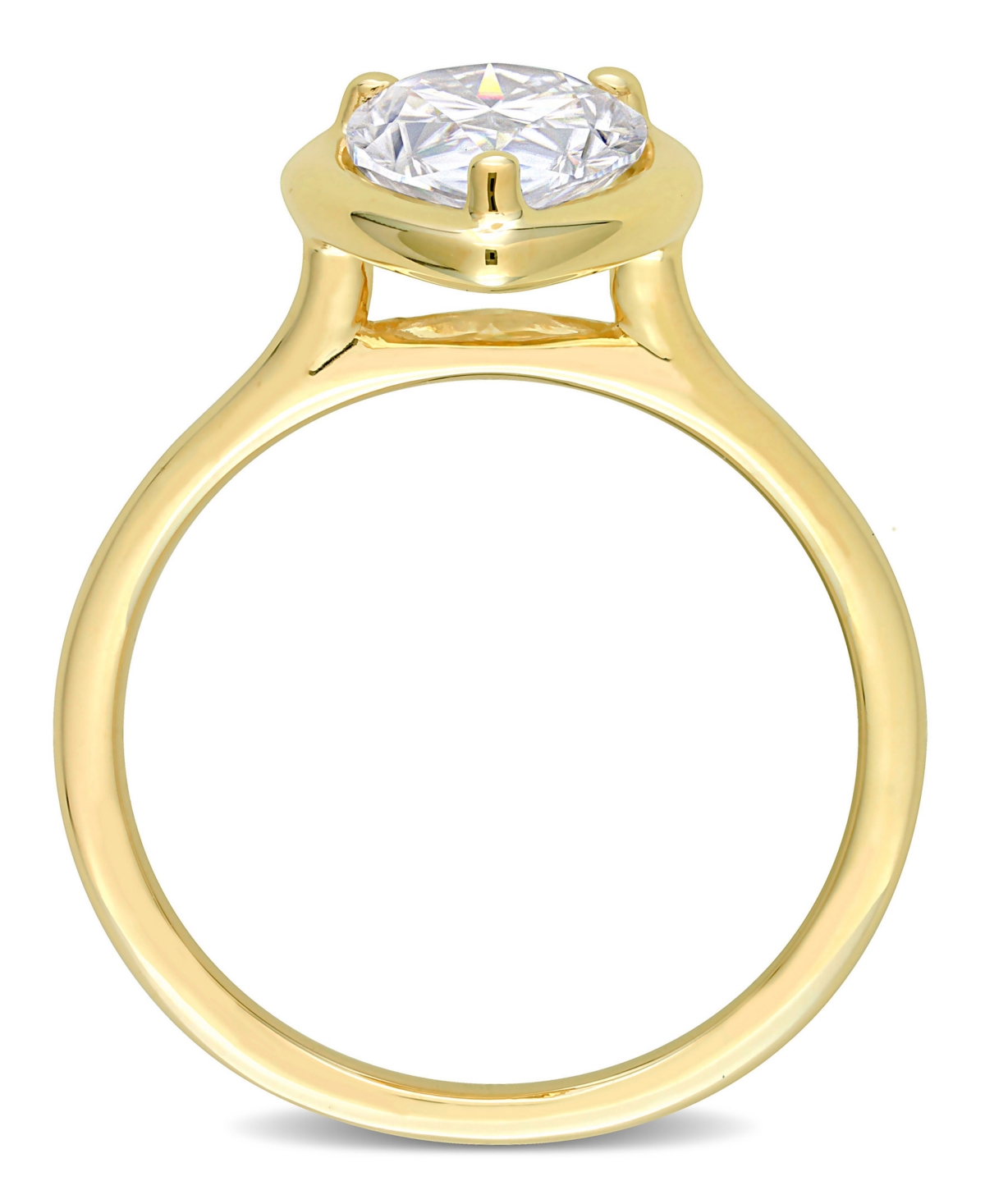 in 10K Gold Pear Solitaire Engagement Ring - Moissanite