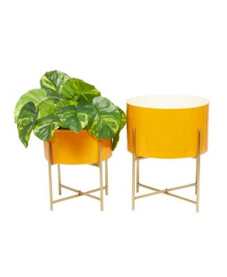 Metal Modern Planters with Stand, Set of 2