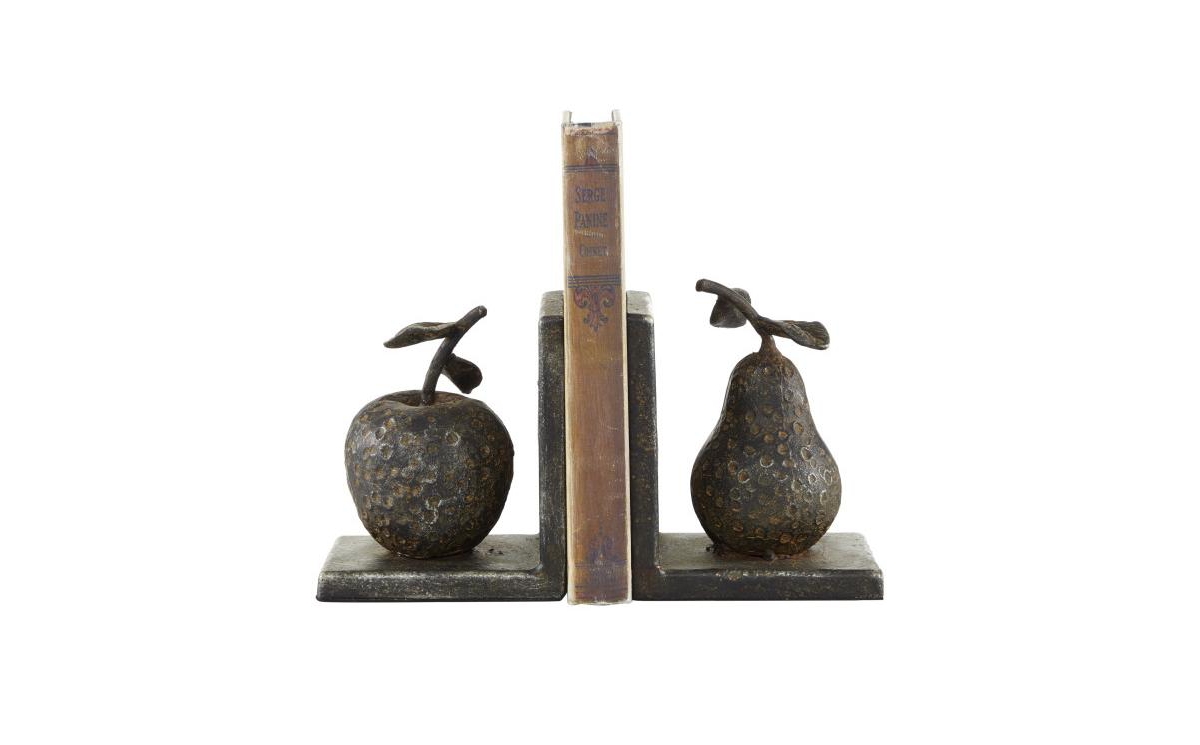 Rosemary Lane Rustic Fruit Bookends, Set Of 2 In Gray