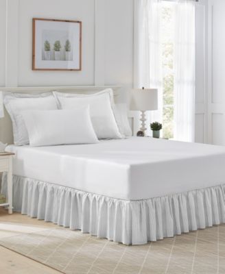 Ticking Stripe Ruffled Bedskirt, Queen