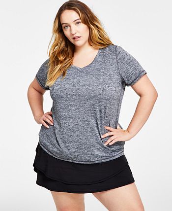 ID Ideology - Women's Essentials Rapidry Heathered Performance T-Shirt, XS-5X, Created for Macy's