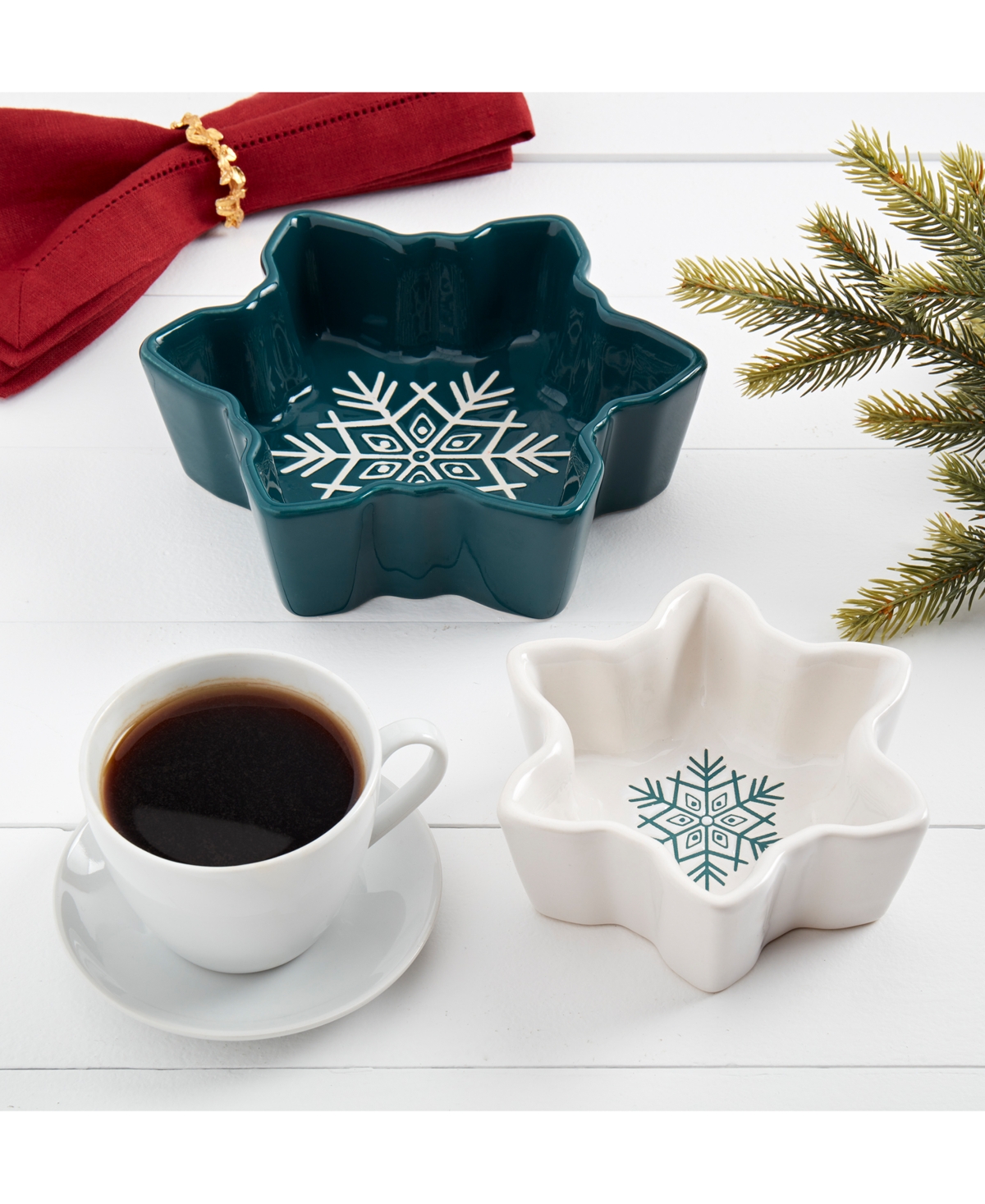 Tabletops Unlimited Winter Forest Figural Bowl, Set of 2