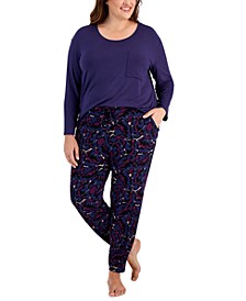 Plus Size Printed Jogger Pajama Pants, Created for Macy's