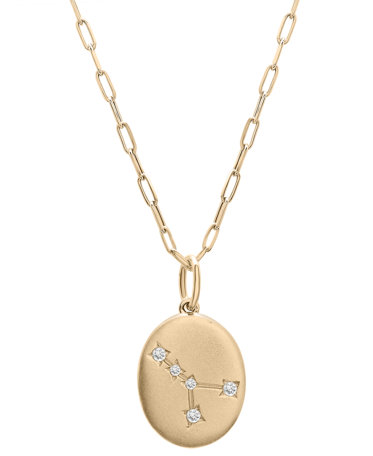 Wrapped Diamond Cancer Constellation 18" Pendant Necklace (1/20 Ct. Tw) In 10k Yellow Gold, Created For Macy In Cancer