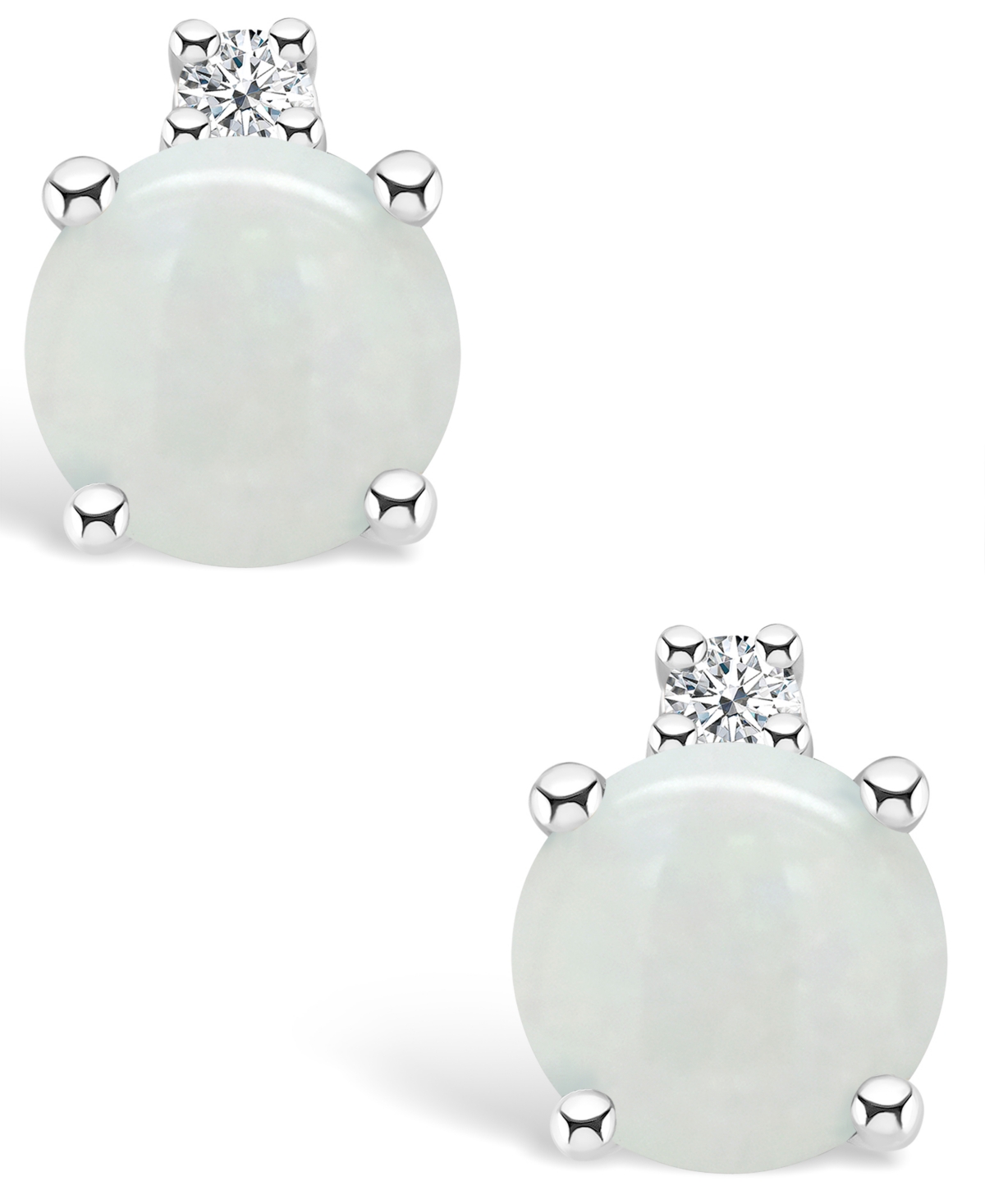 Opal (1/3 ct. t.w.) and Diamond Accent Stud Earrings in 14K Yellow Gold