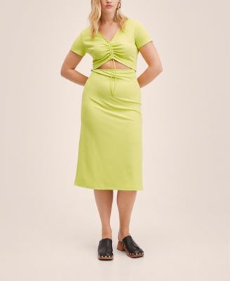 MANGO Women's Side Slit Knit Dress - Macy's