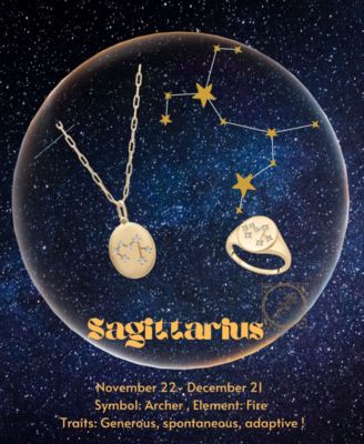 Diamond Sagittarius Constellation Ring (1/20 ct. t.w.) in 10k Gold, Created for Macy's