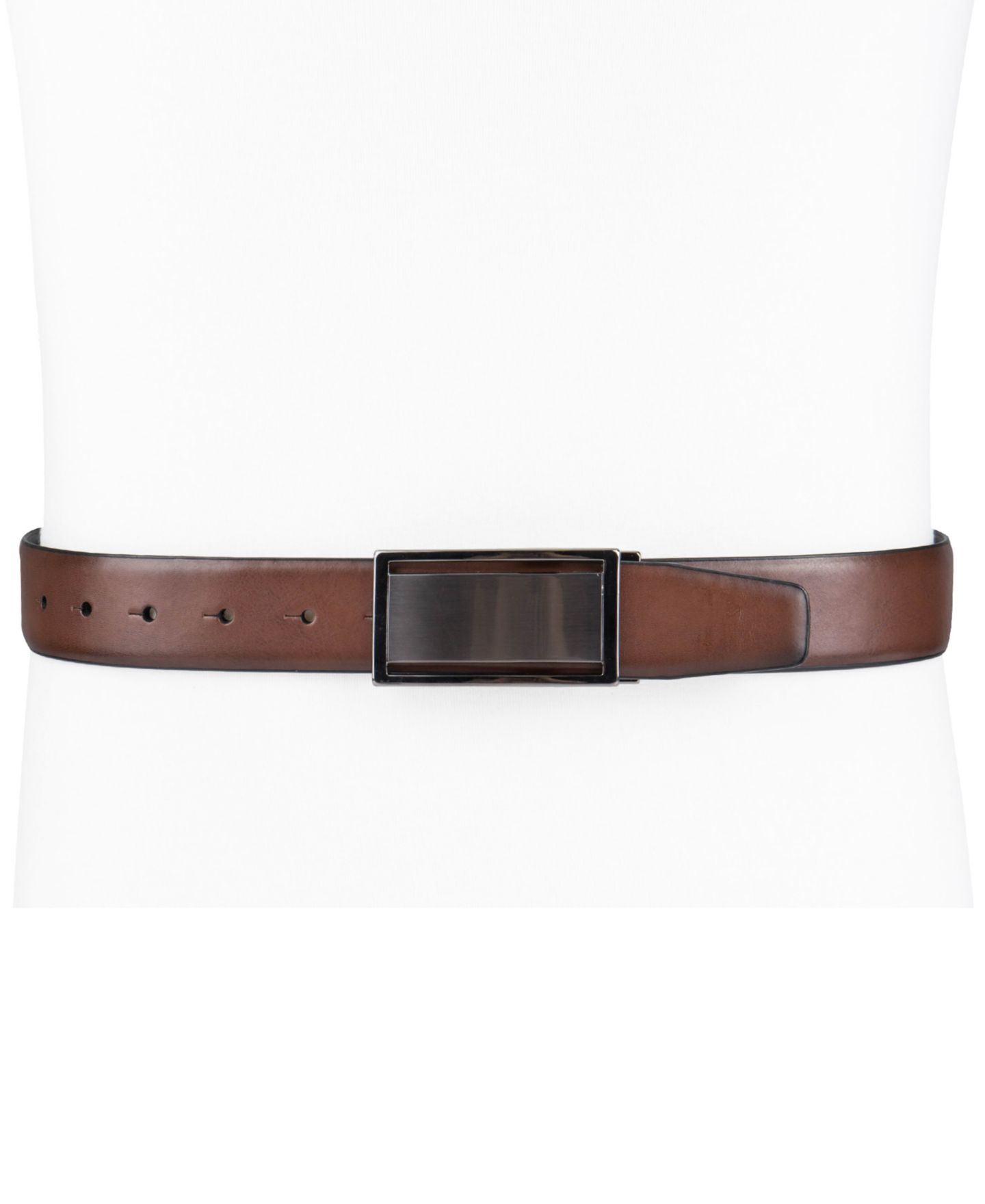 Мужской ремень Alfani Reversible Cut-Out Plaque Belt, цвет: Коричневый / Чёрный — фото 6