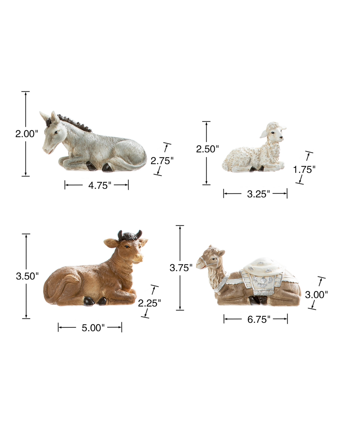 Glitzhome Resin Nativity Figurine Set, 12 Piece