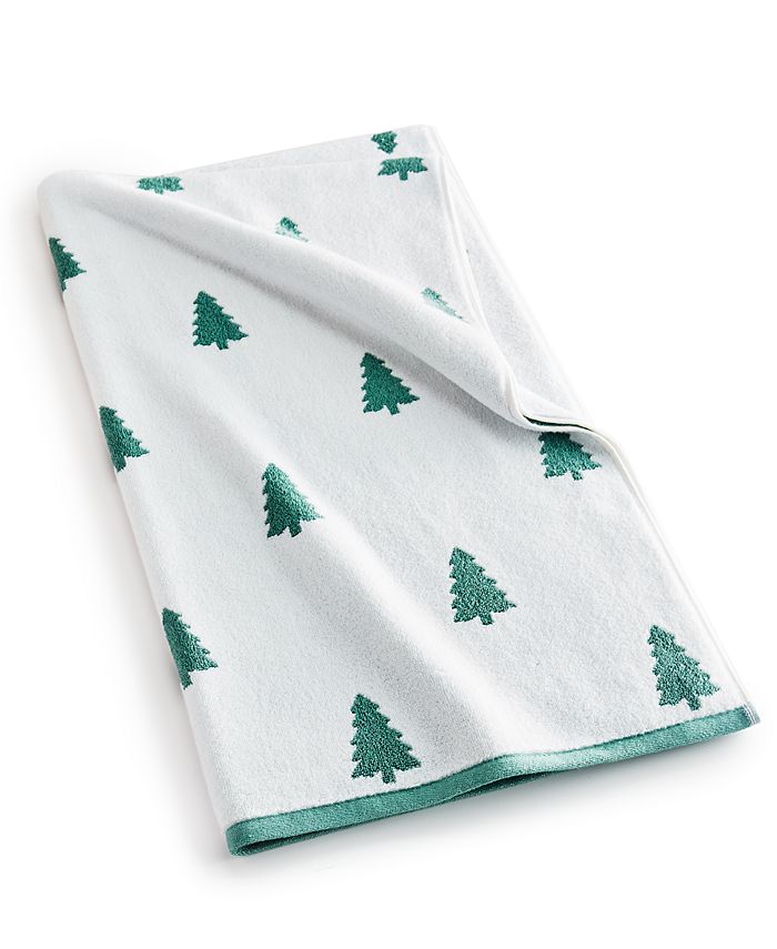 Charter Club Holiday Pine Trees Bath Towel, 30" x 56",, Created for