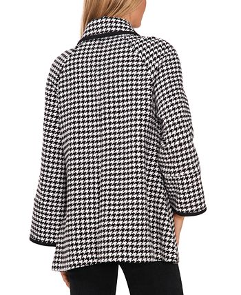 CeCe Women's Houndstooth Tie-Neck Coat & Reviews - Jackets 