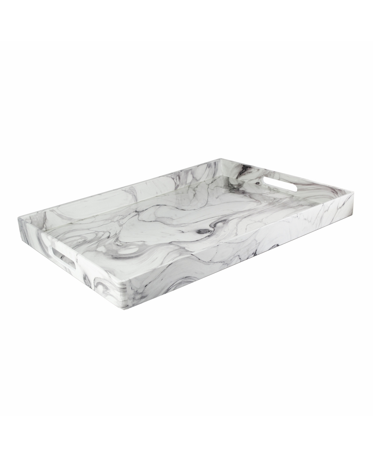 AMERICAN ATELIER MARBLE SWIRL TRAY WITH HANDLESS, 14" X 19"