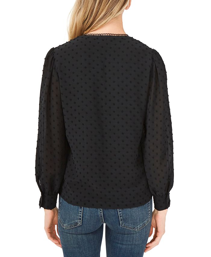 CeCe LongSleeve ClipDot Top & Reviews Tops Women Macy's
