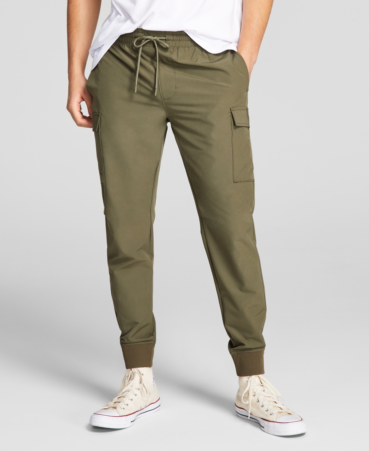 And Now This Men's Classicfit Stretch Cargo Joggers In Olive ModeSens