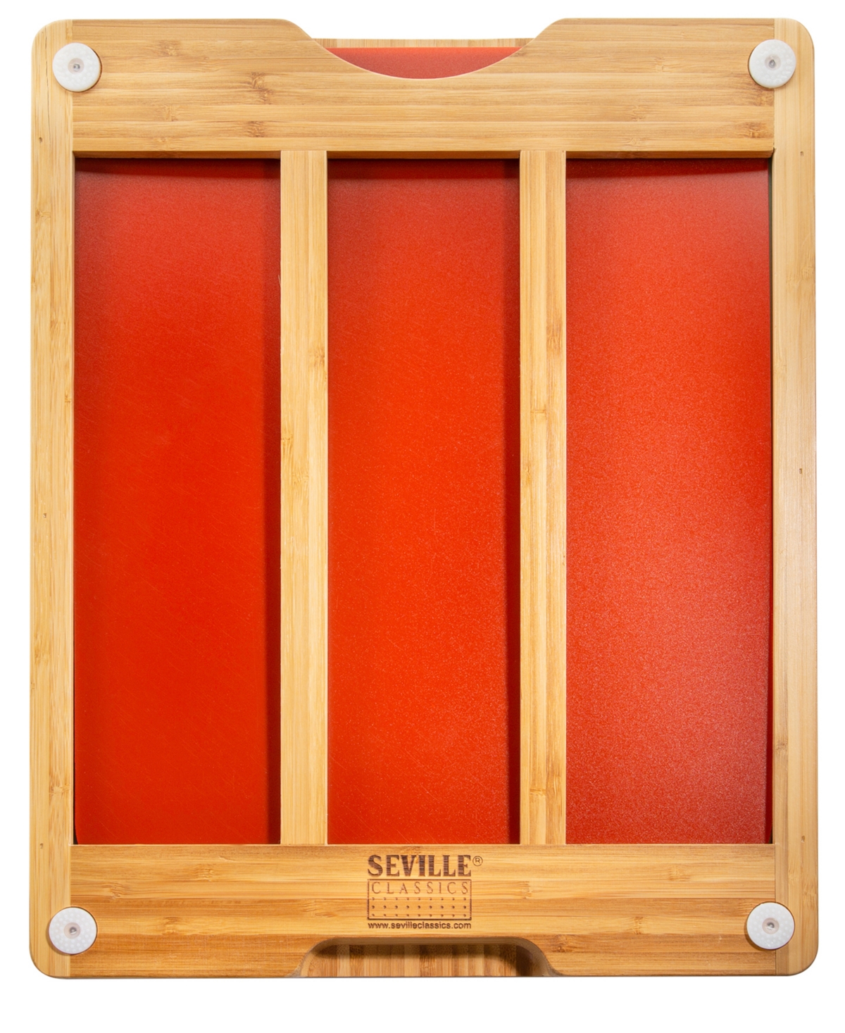 Seville Classics Bamboo Cutting Board & Flexible Food Mats Set In Bamboo