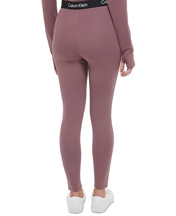 Calvin Klein Women\'s Minimal Logo Tape High-Waist Full Length Leggings -  Macy\'s