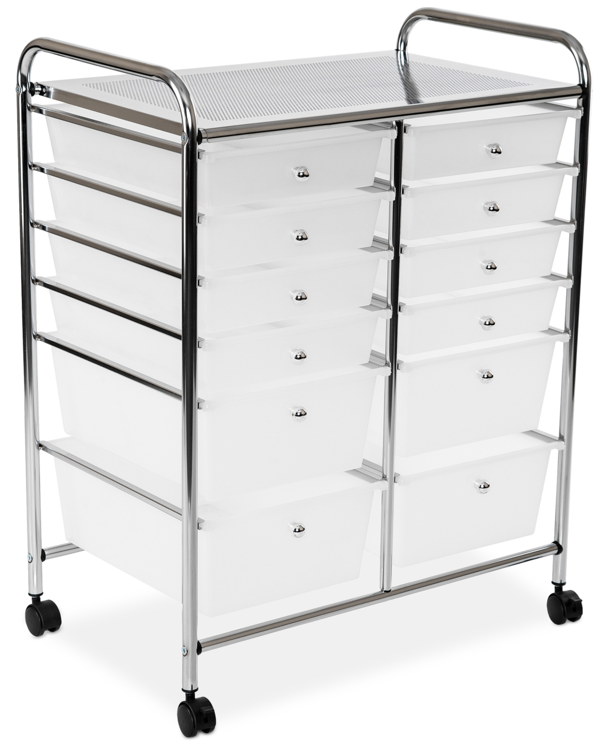 Seville Classics Multi-use 12-drawer Organizer Cart In Frosted White