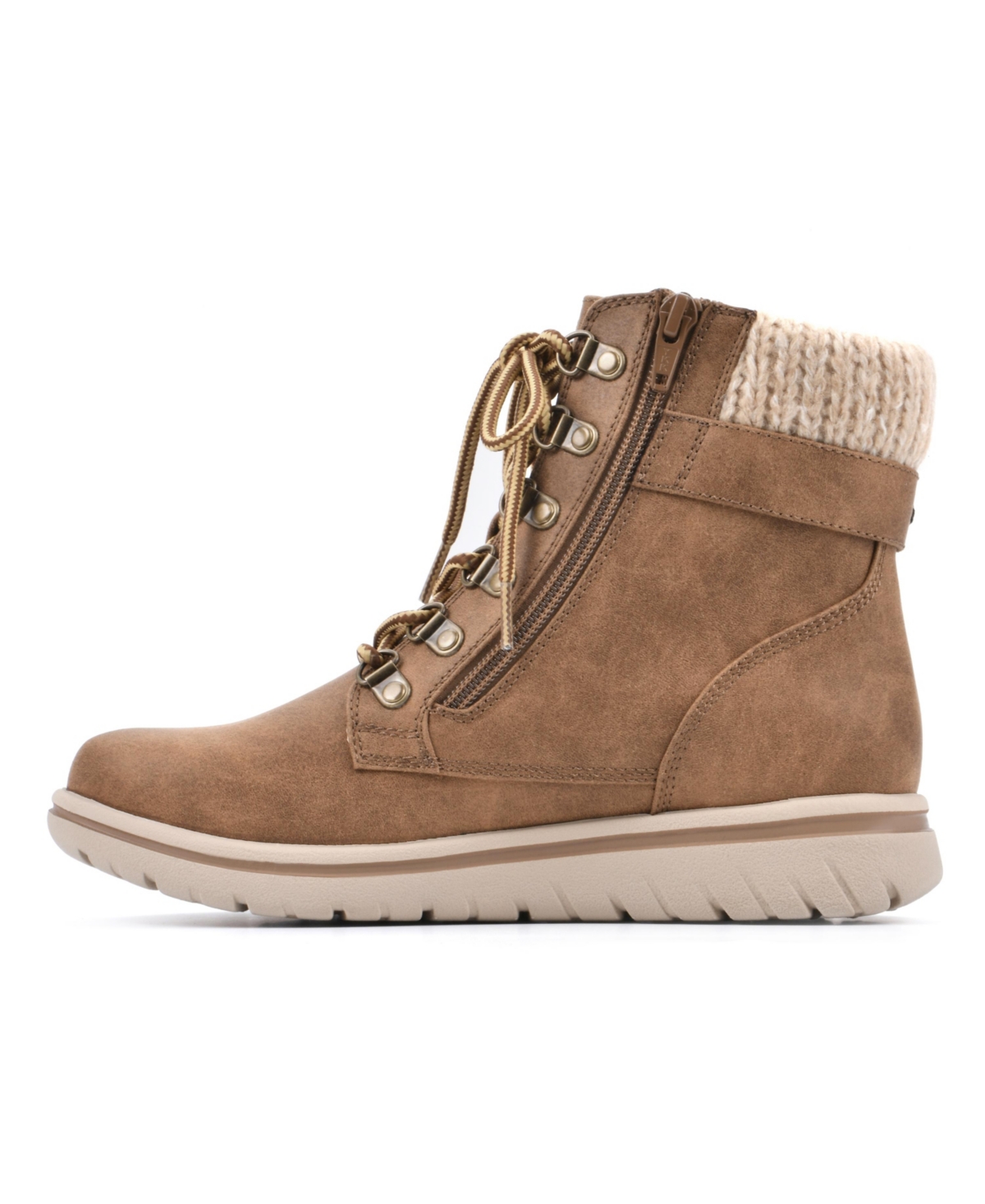 Cliffs by White Mountain Women's Hearty Lace-Up Hiker Booties - Fabric, Sweater