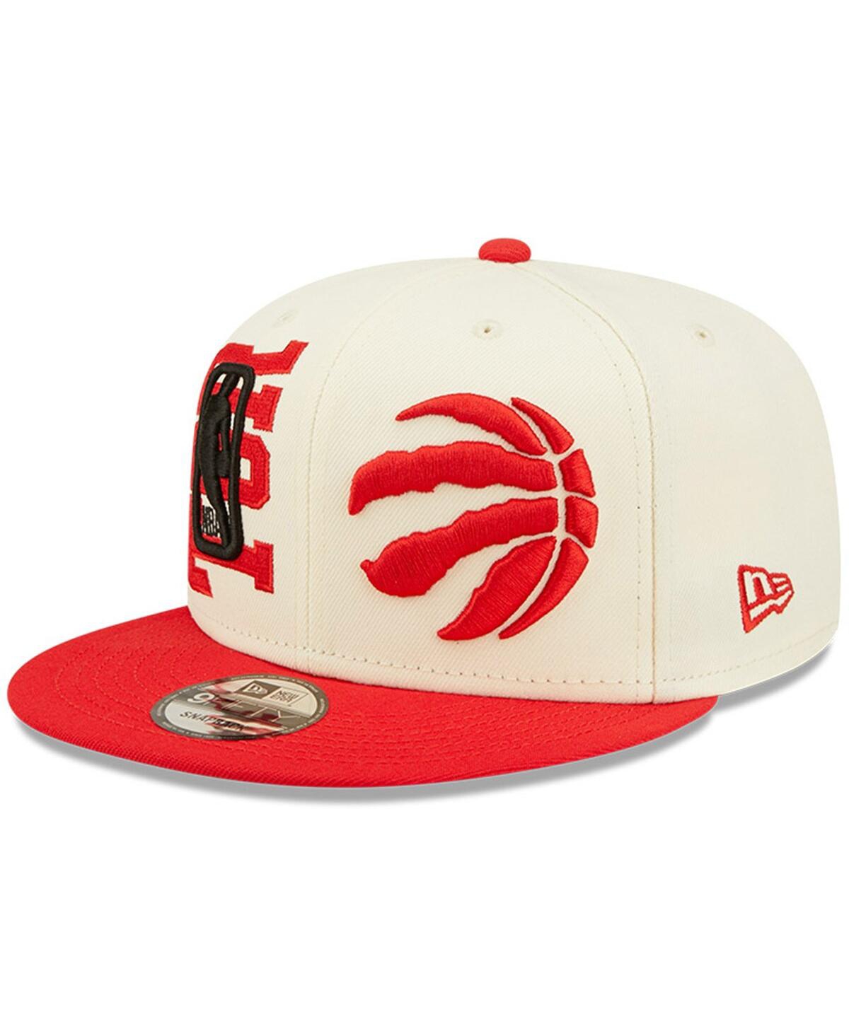 Shop New Era Men's  Cream And Red Toronto Raptors 2022 Nba Draft 9fifty Snapback Adjustable Hat In Cream,red
