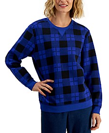 Women's Plaid Sweatshirt, Created for Macy's