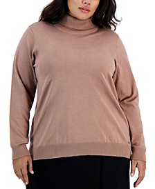 Plus Size Turtleneck Pullover Long-Sleeve Sweater