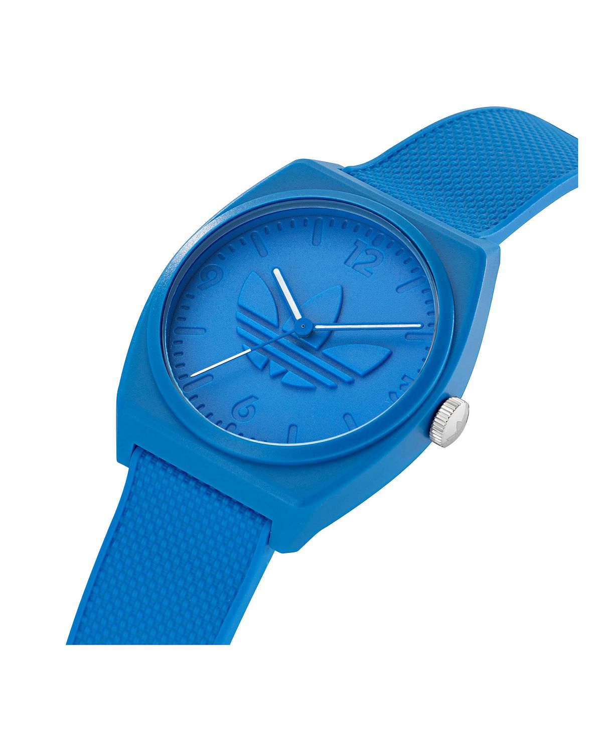 ADIDAS 유니섹스 쓰리 핸드 프로젝트 투 블루 레진 스트랩 시계 38mm
