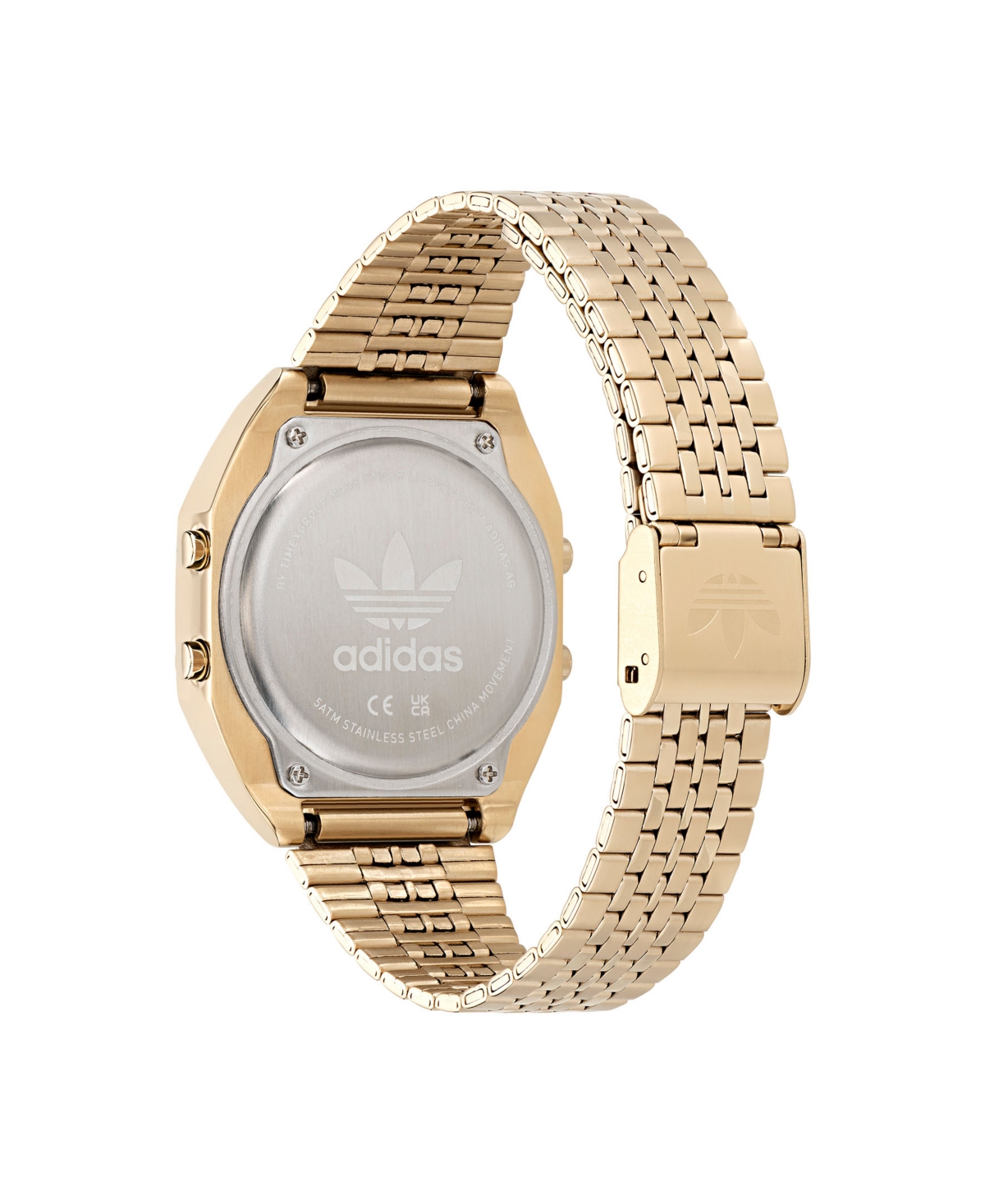 adidas Unisex Digital Two Gold-Tone Stainless Steel Bracelet Watch 36mm - Gold-Tone