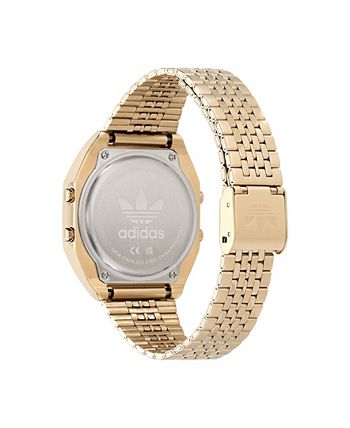 adidas Unisex Digital Two Gold Tone Stainless Steel Bracelet Watch