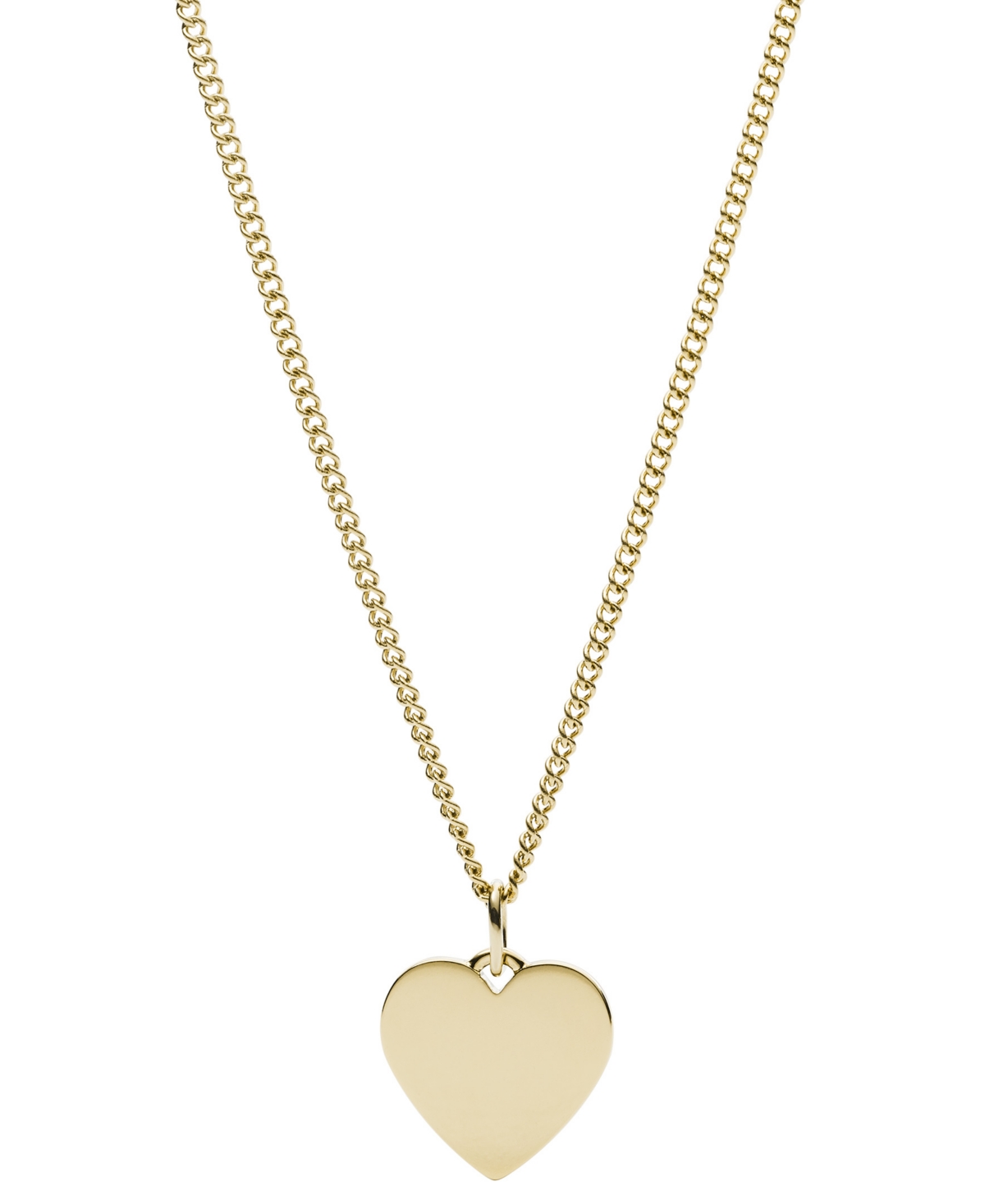 Shop Fossil Lane Heart Stainless Steel Necklace In Gold-tone