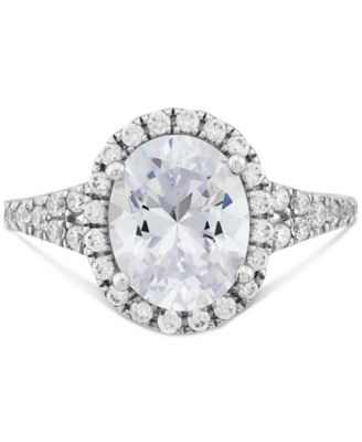 IGI Certified Lab Grown Diamond Oval-Cut Halo Engagement Ring (3 ct. t.w.) in 14k White Gold