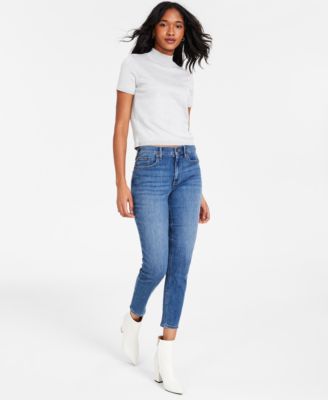 Shop Calvin Klein Jeans Est.1978 Womens Crop Top Slim Leg Jeans In Malibu