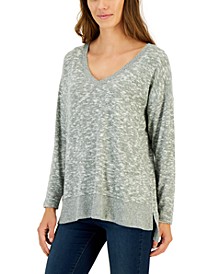 Solid V-Neck Snit Top, Created for Macy's