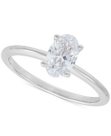 IGI Certified Lab Grown Diamond Oval Solitaire Engagement Ring (1 ct. t.w.) in 14k White Gold