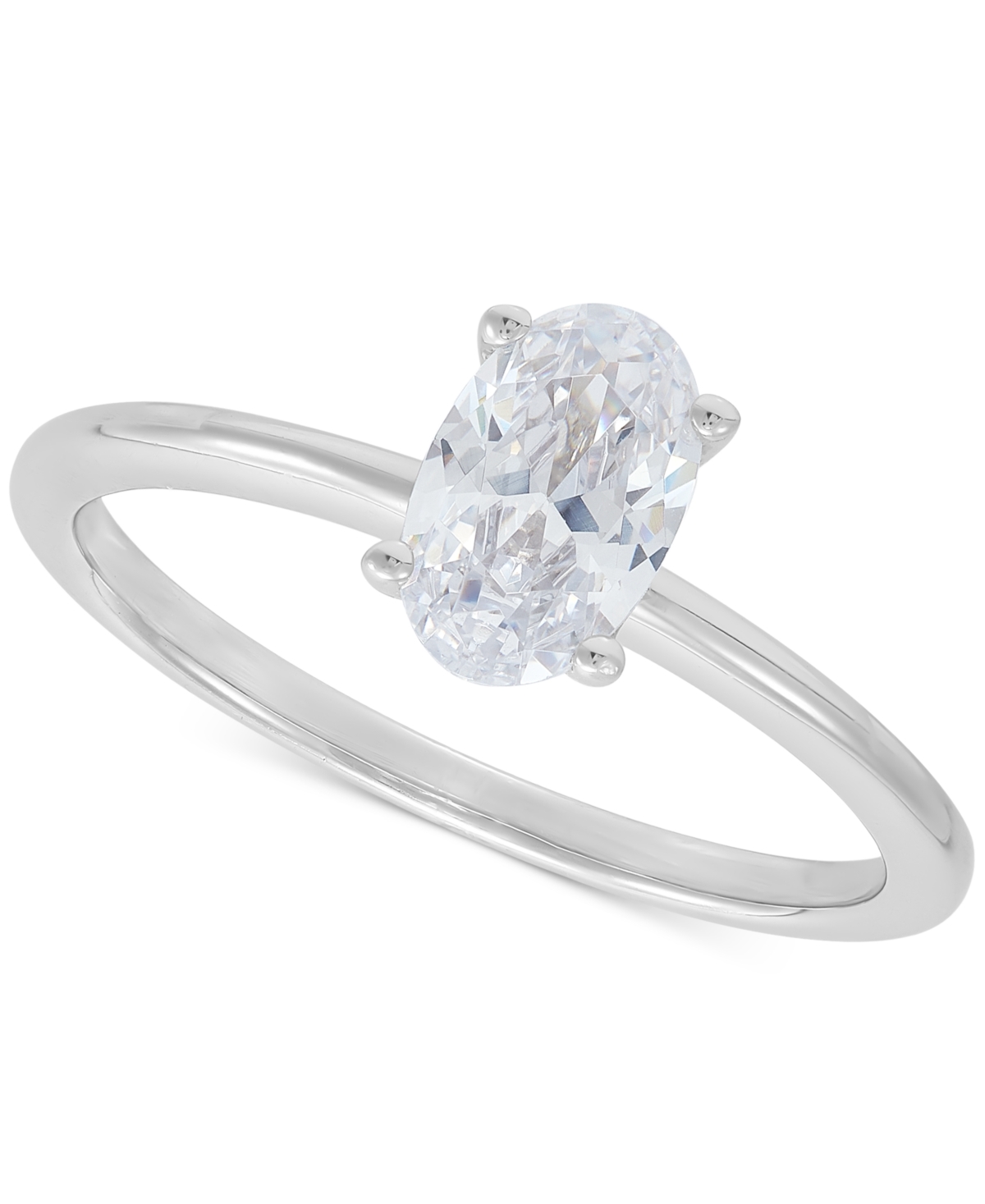 Igi Certified Lab Grown Diamond Oval Solitaire Engagement Ring (1 ct. t.w.) in 14k White Gold - White Gold