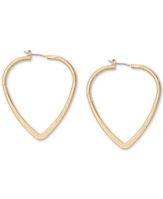 Lucky Brand - Gold-Tone Spade-Shape Hoop Earrings