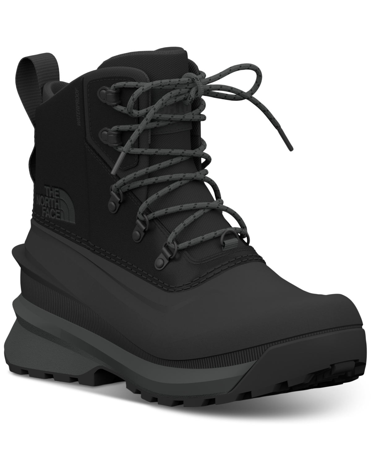 Shop The North Face Men's Chilkat V Lace-up Waterproof Boots In Tnf Black,asphalt Grey