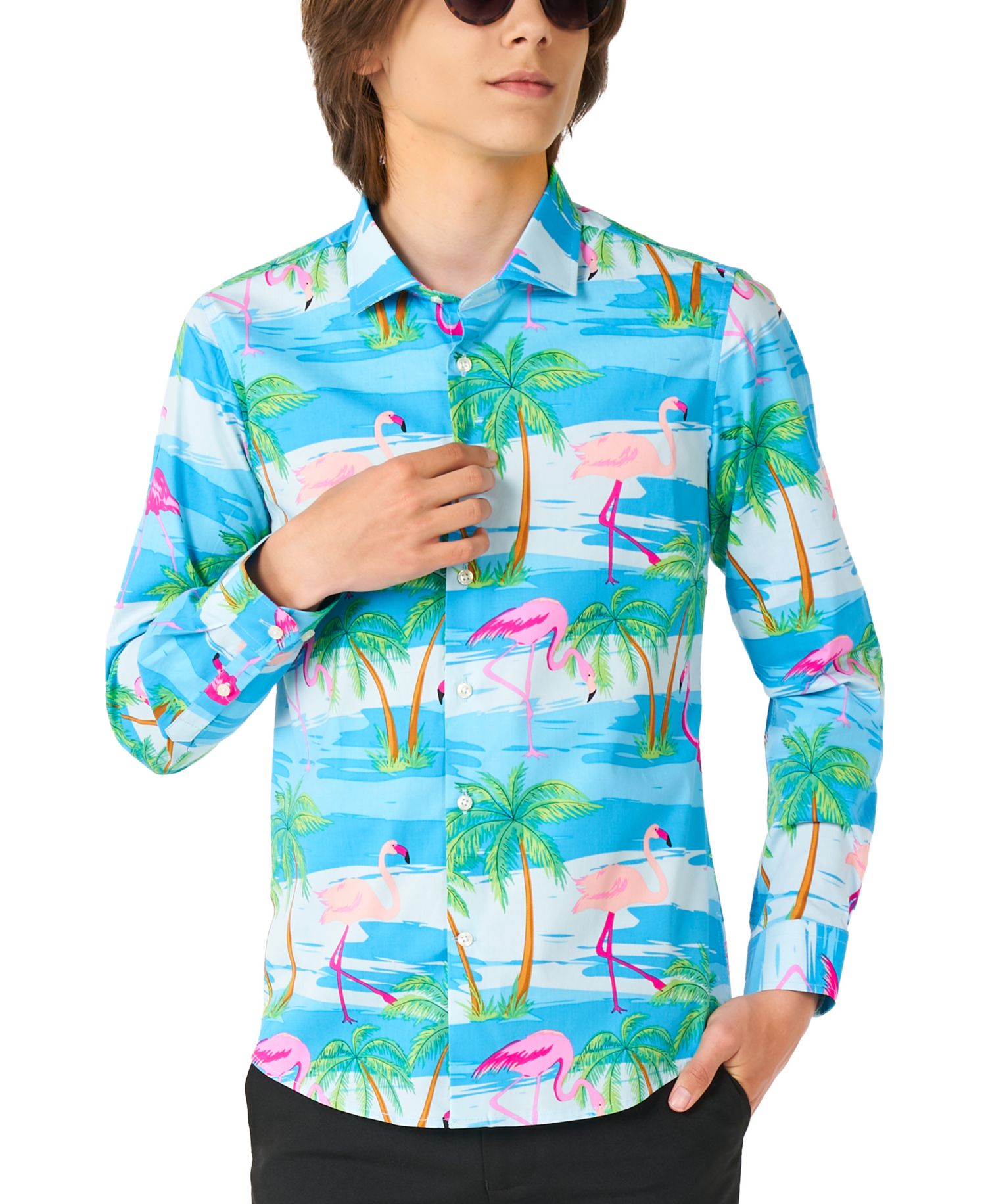 Big Boys Flaminguy Tropical Flamingo Shirt